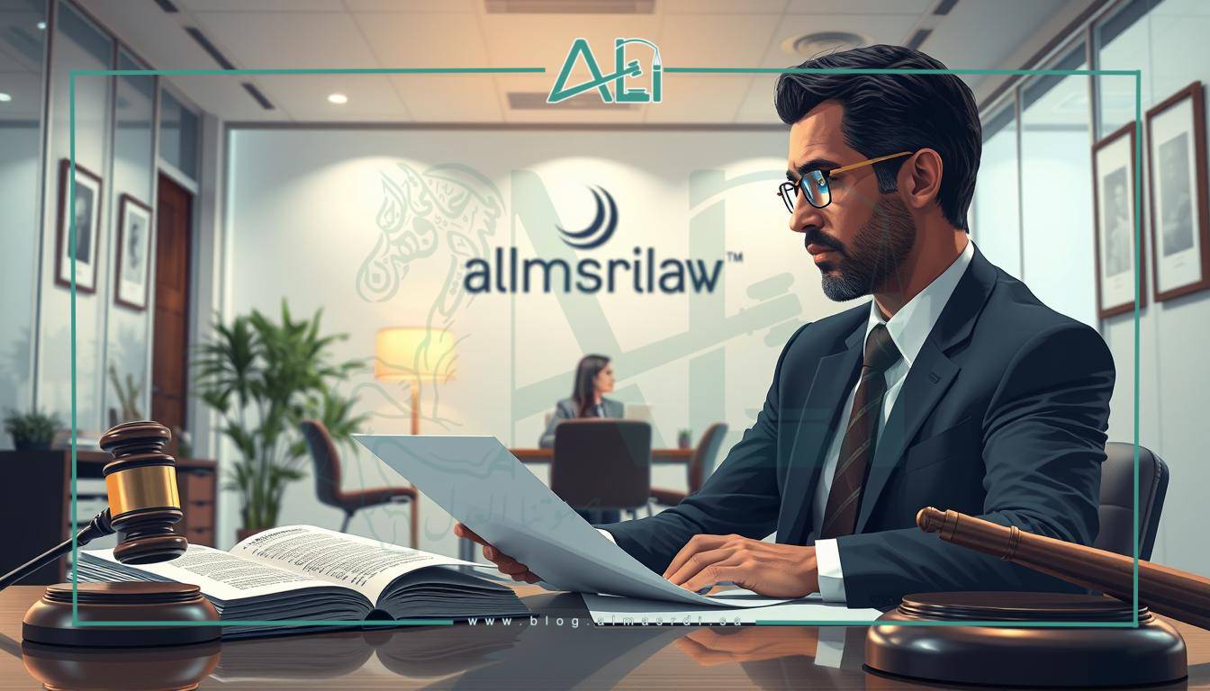 A detailed, highly realistic illustration of the "Rights and Obligations of a Lawyer" showcasing the responsibilities and ethical standards of the legal profession. Set in a modern, well-lit law office, the scene depicts a lawyer reviewing documents, with a law book and gavel visible in the foreground. The middle ground features a client meeting with the lawyer, conveying a sense of professionalism and trust. The background showcases the almasrdilaw brand, emphasizing the company's expertise and reputation within the legal industry. The overall composition captures the balanced relationship between a lawyer and their client, with a focus on the key duties and obligations that govern their interactions.