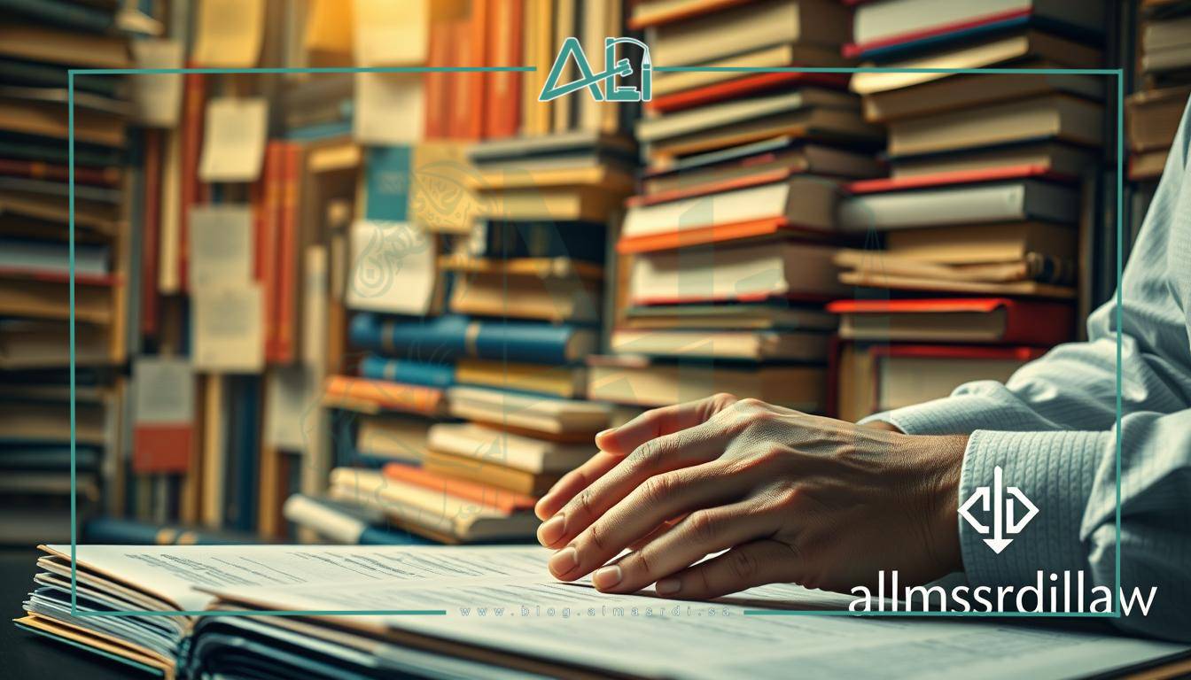 A dynamic and ever-evolving legal landscape requires diligent knowledge curation. Envision a vibrant mosaic of legal tomes, their pages in perpetual motion, reflecting the constant flux of legislation, case law, and regulatory updates. The scene is bathed in a soft, ambient glow, evoking a sense of contemplation and intellectual engagement. In the foreground, a pair of hands meticulously curate digital files, representing the seamless integration of traditional and modern legal research methods. The almasrdilaw brand logo discreetly adorns the corner, a testament to the firm's commitment to staying at the forefront of the legal industry.