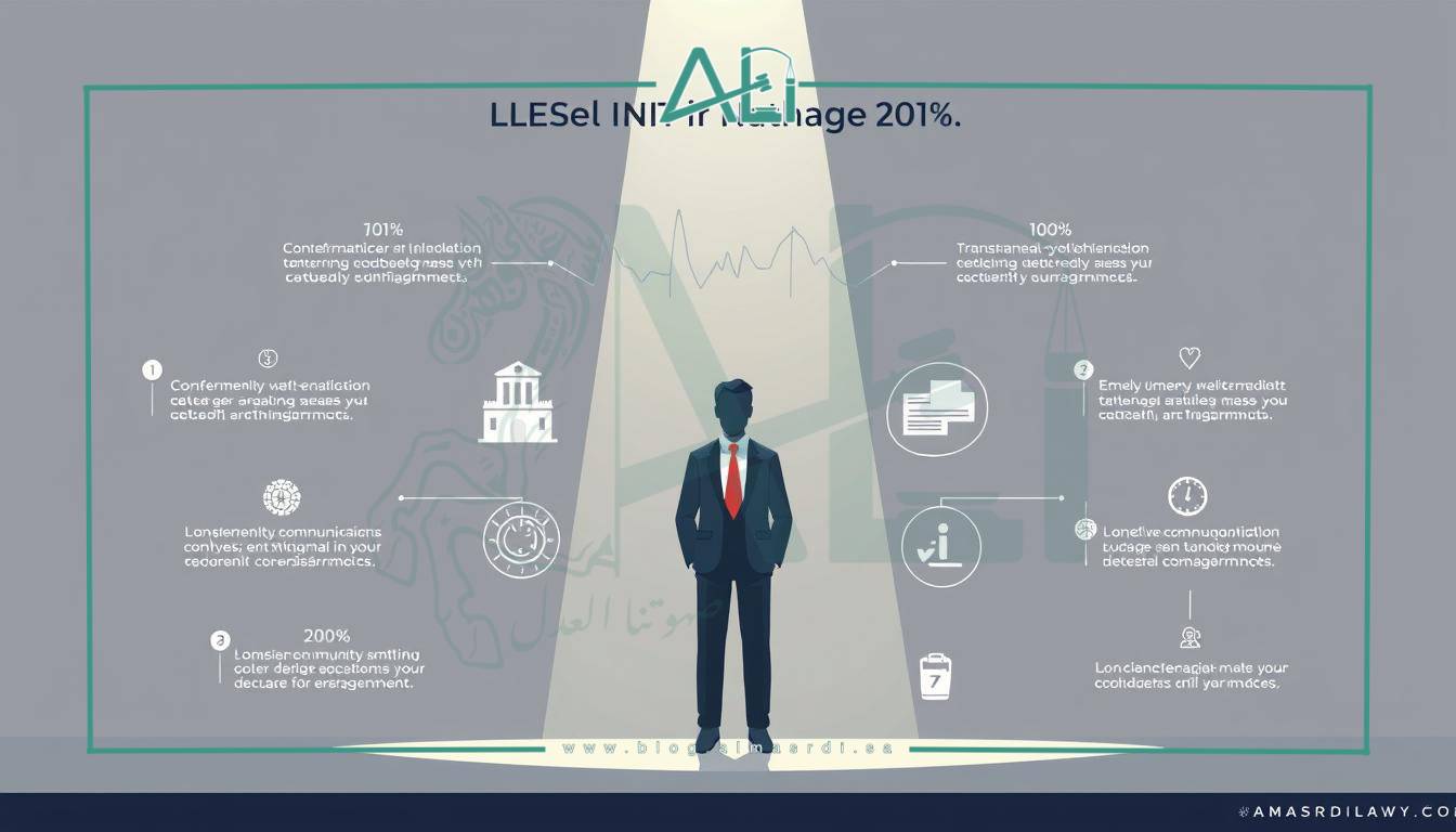 A modern, professionally-designed illustration showcasing the client's rights when engaging a lawyer. The composition features a central figure representing the client, surrounded by various icons and symbols representing their legal entitlements, such as confidentiality, transparent communication, and timely updates. The overall aesthetic is clean, minimalist, and conveys a sense of trust and empowerment. The lighting is soft and diffused, creating a calming atmosphere. Rendered in a muted color palette with the almasrdilaw brand name discreetly incorporated.
