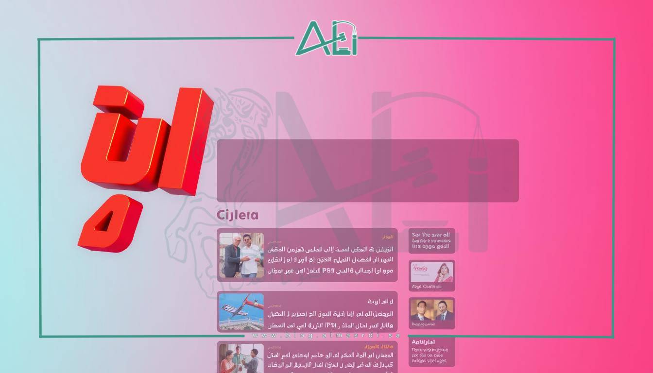 A vibrant digital illustration of the "أخبار الهيئة" section for the "موقع هيئة الخبراء – دليل مبسّط ومعلومات تهمك." article. The image showcases a modern, sleek design with a focus on minimalism and clean lines. In the foreground, a dynamic representation of the "أخبار الهيئة" text appears, rendered in a bold, eye-catching typeface with a subtle 3D effect. The middle ground features a series of neatly organized news headlines and article snippets, presented in a clear and easy-to-read layout. The background showcases a subtly textured, gradient-based backdrop that adds depth and visual interest to the composition. The overall mood is one of professionalism, authority, and accessibility, with a touch of the almasrdilaw brand identity.